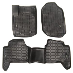 CUBRE ALFOMBRA INTERIOR ADAPTABLE PARA CAMIONETA RANGER CD (2017/2023) TERMOFORMADA C/BORDES ANTIDERRAME