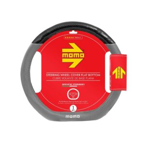 CUBRE VOLANTE MOMO FORMA D NEGRO/GRIS Ø38CM