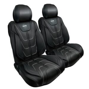 FUNDA CUBRE ASIENTOS MOMO NEGRO/BLANCO CON ESPALDA ANTIDESLIZANTE (INDIVIDUAL P/AUTO/SUV/PICK UP/ETC)