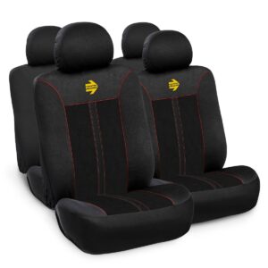 FUNDA CUBRE ASIENTOS MOMO NEGRO/ROJO CON FIBRA DE CARBONO (SET COMPLETO P/AUTO/SUV/PICK UP/ETC)