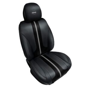 FUNDA CUBRE ASIENTOS MOMO NEGRO/GRIS CON ESPALDA ANTIDESLIZANTE (INDIVIDUAL P/AUTO/SUV/PICK UP/ETC)