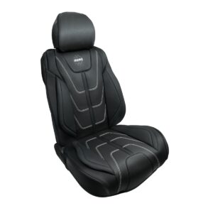 FUNDA CUBRE ASIENTOS MOMO NEGRO/BLANCO CON ESPALDA ANTIDESLIZANTE (INDIVIDUAL P/AUTO/SUV/PICK UP/ETC)