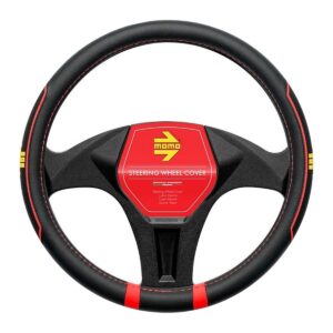 CUBRE VOLANTE MOMO DEPORTIVO NEGRO/ROJO Ø38CM