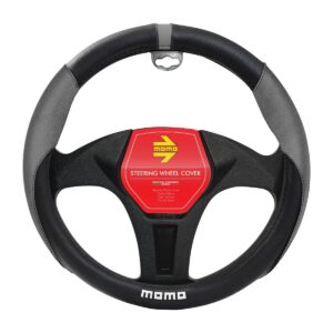 CUBRE VOLANTE MOMO ALCANTARA NEGRO/GRIS Ø38CM