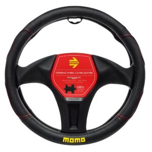 CUBRE VOLANTE MOMO CUERO NEGRO /ROJO Ø38CM