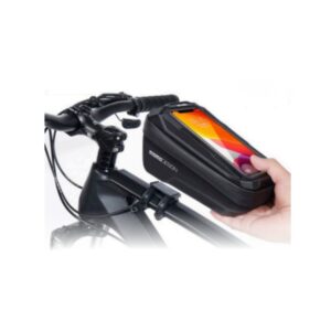 BOLSO ALFORJA ESTUCHE P/CUADRO DE BICLETA MOMO C/ PORTA CELULAR SEMIRRIGIDO